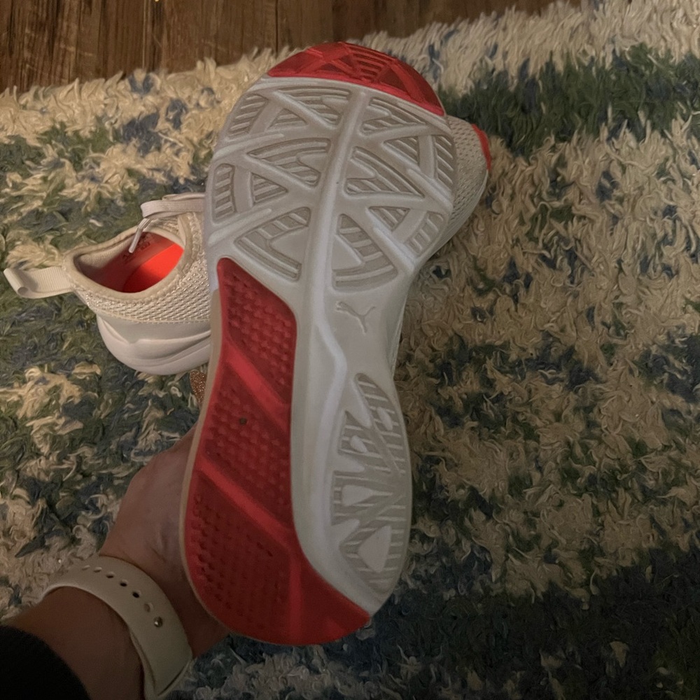 Puma Athletic Shoes in White and Red